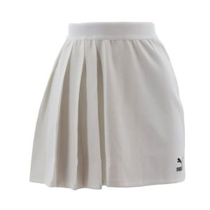 PUMA WOMEN CLASSICS ASYMMETRIC white SKIRT Sz Small Tennis 533065-02